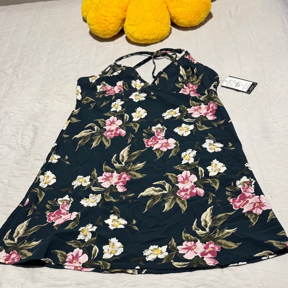 Volcom Dark Green Floral Dress